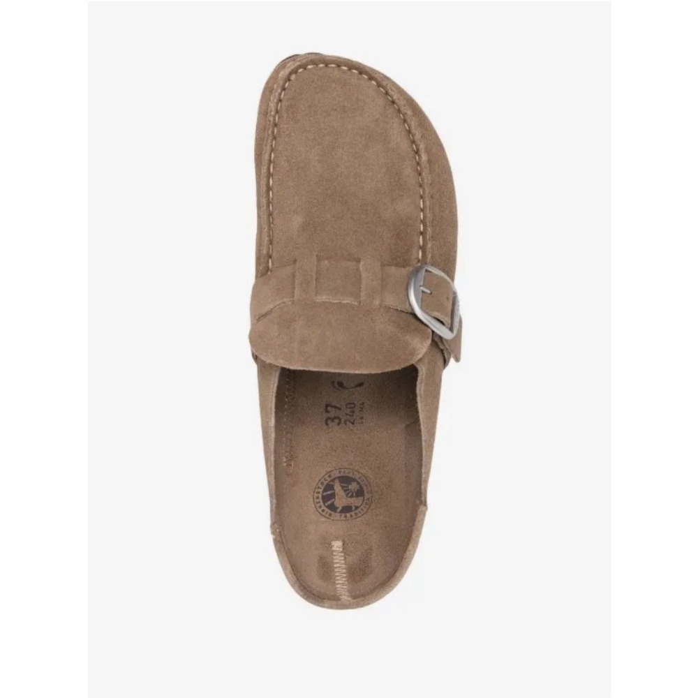 Birkenstock Buckley Clogs Suede Moccasin Taupe Size 39 Neutral Comfort
